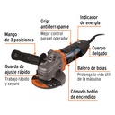 AMOLADORA ERGO PRO 4-1/2" DE 850W, 220V TRUPER